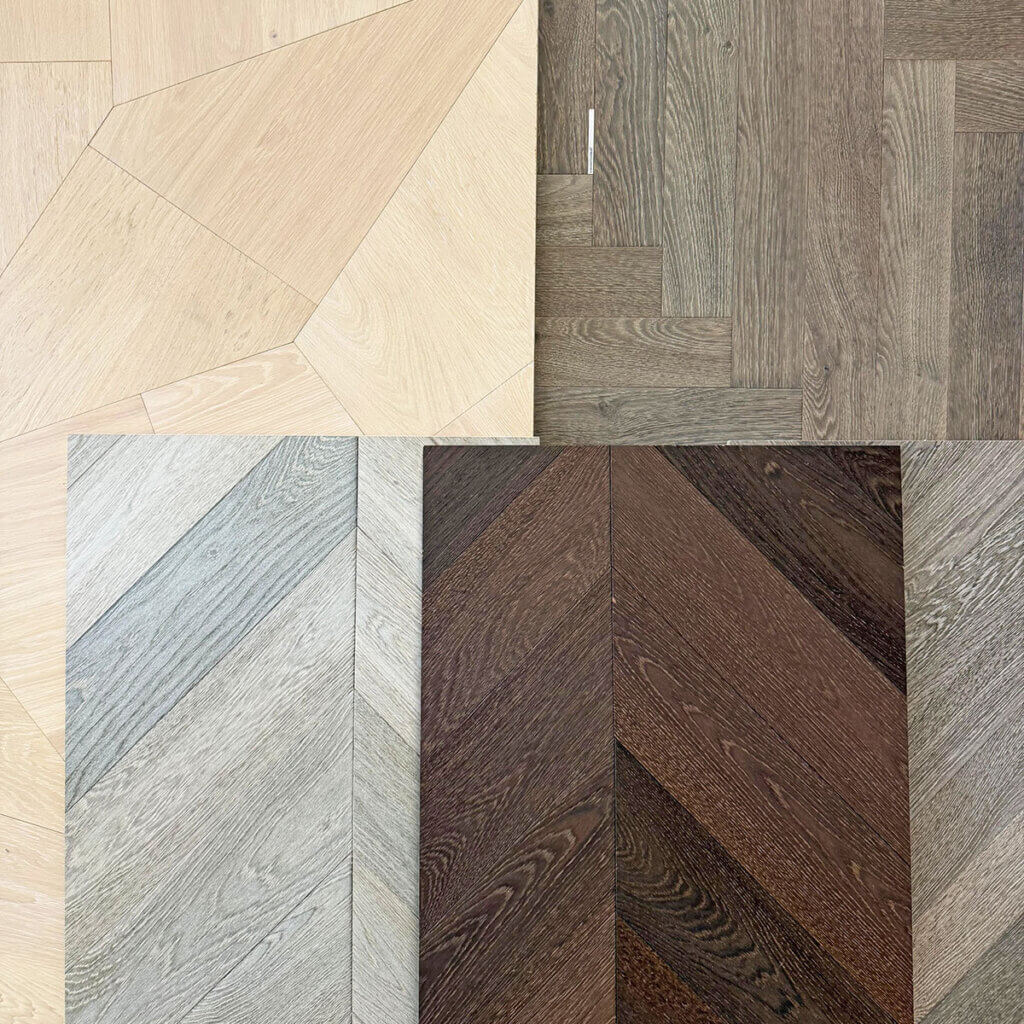 Parkettmuster und Designboden-Muster aus dem Showroom mitnehmen und zuhause vergleichen
