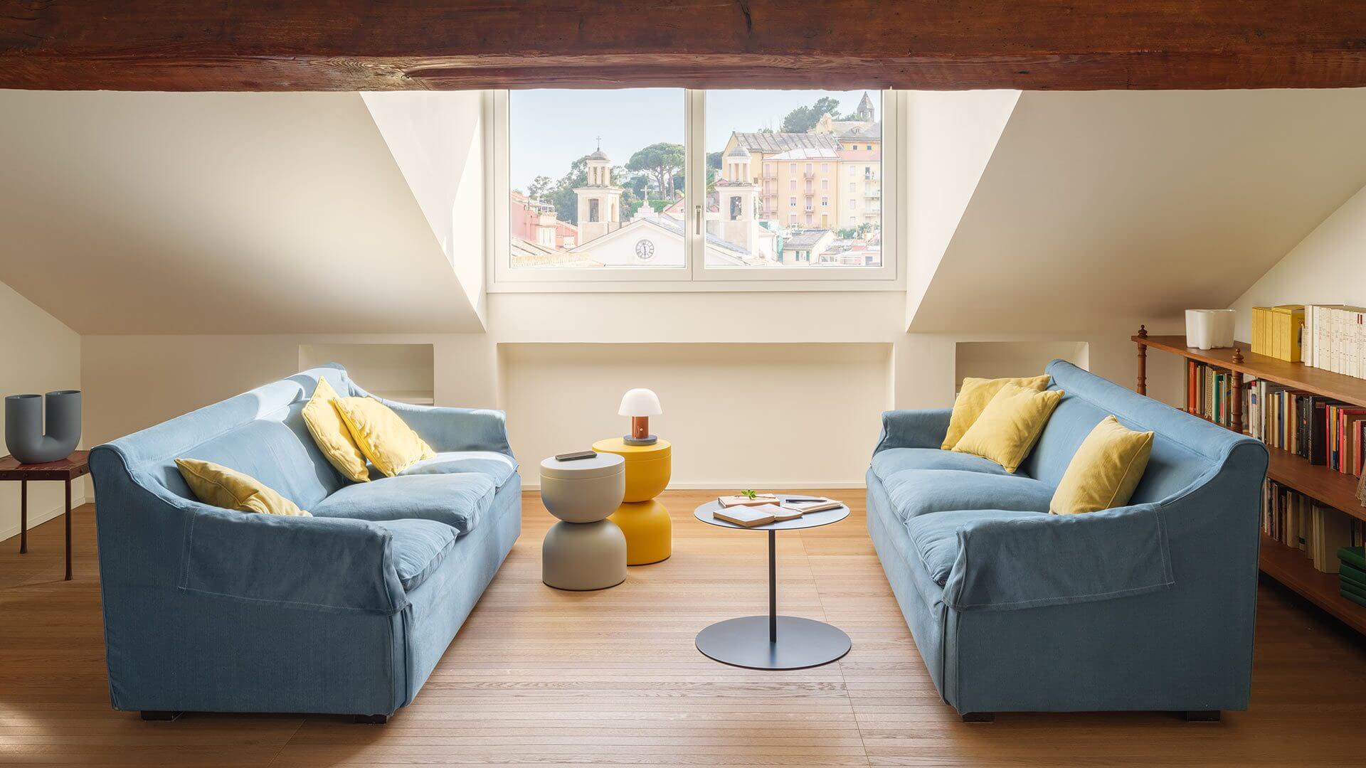 Wohnraum mit Listone Giordano Atelier Desir in Eiche